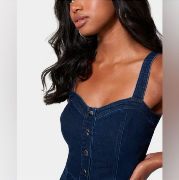 Express Denim Jumpsuit - Picture 1 of 9